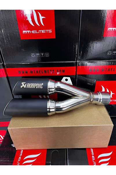 Akrapovic Motosiklet egzozu Akrep ucu siyah çift çıkış