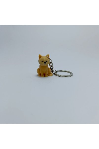 TERARYUM SEPETİM Cat - Cream - Keychain