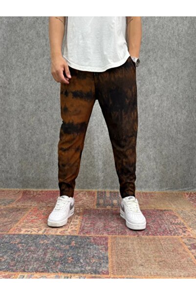 FıttingRoom Elastic Waist Lycra Ribbed Fabric Baggy Trousers