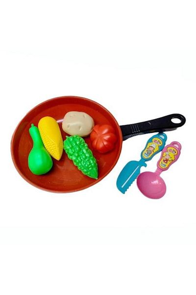 OEM Toy Set with Pan and Vegetables, 8 Pieces, Plastic, 30x17cm
