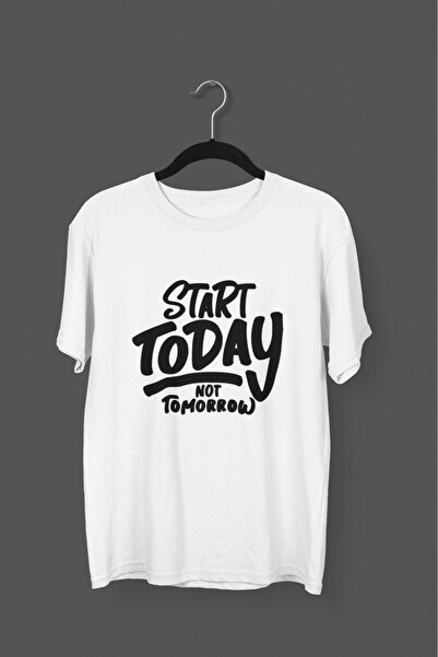 ArtYus ΑΝΔΡΙΚΟ/ΓΥΝΑΙΚΕΙΟ T-SHIRT START TODAY με στάμπα με στρογγυλή λαιμόκοψη...