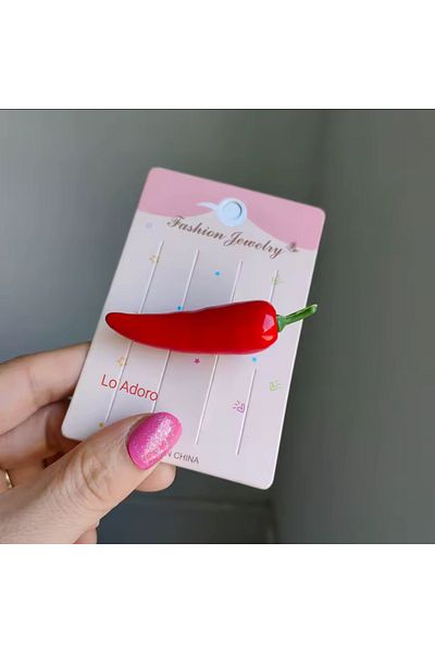 LO ADORO Fruit Vegetable Hairpins Eggplant Banana Pepper Tomato Pick Radish Pear Watermelon Pomegranate Peach Cherry Lemon Hairpins