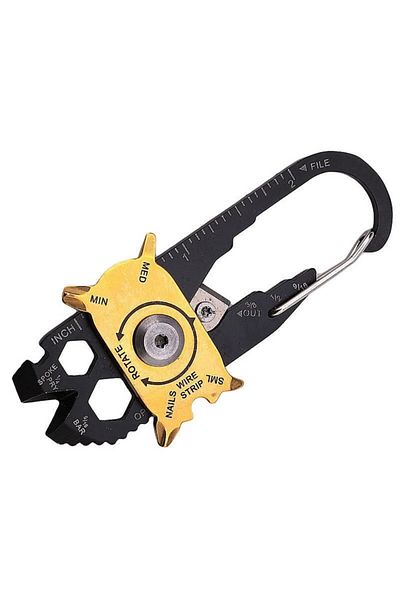 OEM Multifunctional Keychain 20 in 1, Metallic, Corrosion Resistant, With Carabiner, Stainless Steel, 8
