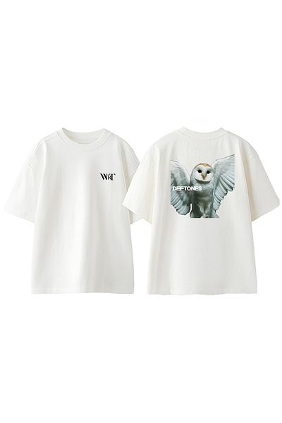 THEWERT Μπλουζάκι Deftones 13 Design με στάμπα από βαμβακερό λευκό oversize
