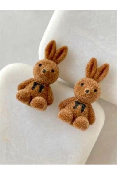 İnDerin Velvet Rabbit Earrings Women's Accessory
