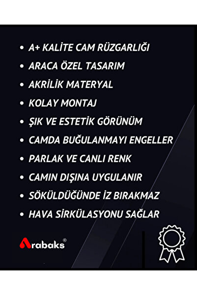 Arabaks Tofaş Şahin Doğan Kartal 131 Cam Rüzgarlığı 4’lü Takım (MUGEN TİP, DAYANIKLI MALZEME, KOLAY MONTAJ)