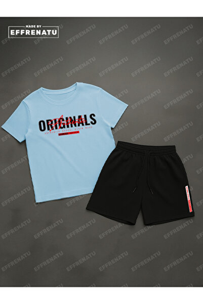 EFFRENATU Trendy Clothing Set of T-Shirts and Shorts with Print in Different Colors and Large Sizes
