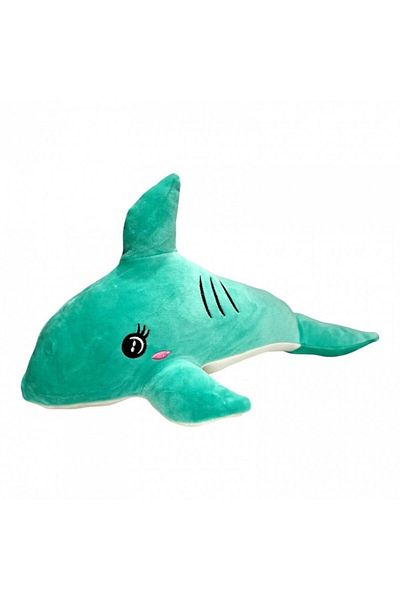 OEM Plush Toy, Shark with Embroidered Details, 40cm, Green