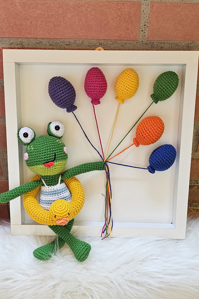 kelebeginruyasihobievi Amigurumi Organik , Kurbağalı Çocuk Odası Panosu