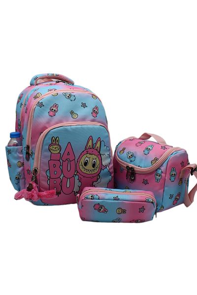 Bevitton Labubu Character Patterned Pen Holder Nutrition Girl's Elementary School Bag Set First School Bag