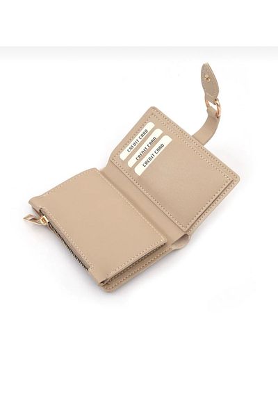 İthal Women's Zippered Mink Color Wallet