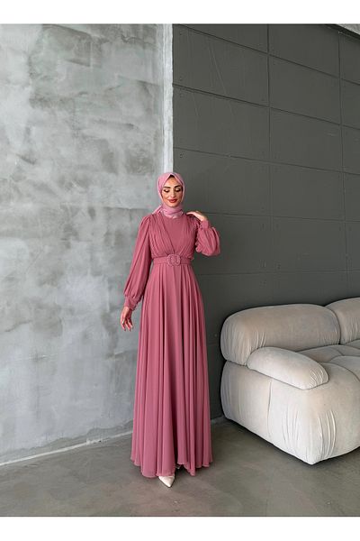 Aranlı tekstil Chiffon Fabric Tettured Dress/Evening Dress