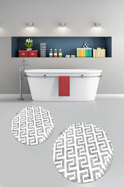 Viyana Home Covoraș de baie rotund, lavabil, cu bază anti-alunecare imprimată...