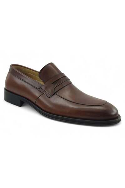 Fosco 3203 Genuine Leather Men's Classic Shoes-Tan