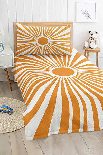 Realhomes مجموعة بيكيه مفردة للشباب منقوشة بالشمس باللون الأصفر القديم للأولا...