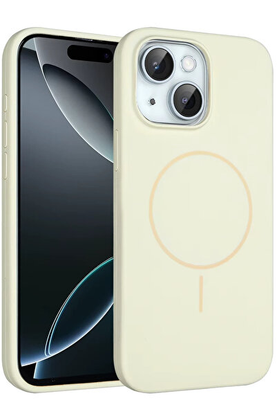 cepmoda iPhonE "15" içi Kadife MAGSAFE Soft Premium Lansman JULLY Kapak | BEJ
