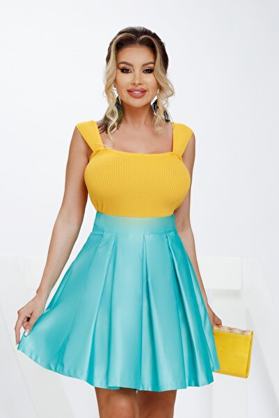 Atmosphere Fashion Maiou galben cu bretele late