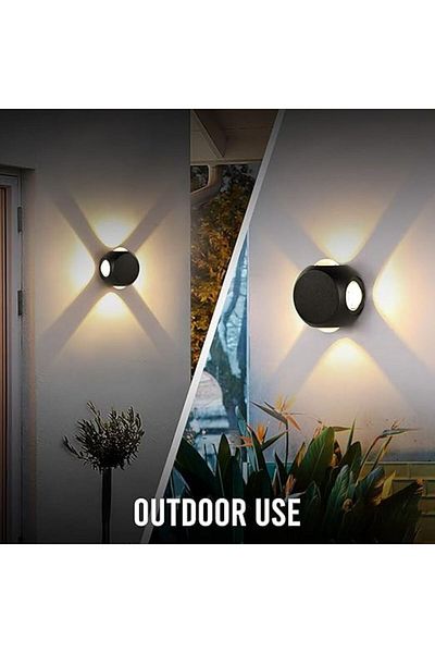 SUNPA 12W IP65 Waterproof Wall Lamp 4 Way LED Light for Wall Up Down Left Right Wall Wall Lamps-Pack of 4
