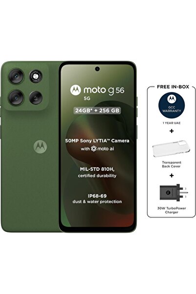 Motorola MOTO G56 5G, 12+12GB RAM Boost, 256 GB ROM, MTK Dimensity 7060, 6.7" FHD+ Display 120Hz, An