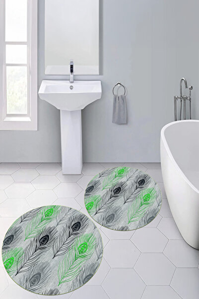 Viyana Home Covoraș de baie rotund, lavabil, cu bază digitală anti-alunecare,...