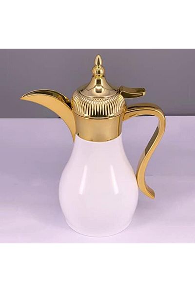 ROYALSKY Arabic Coffee Pot Stainless Steel 1L from Royal Camel (White/Gold)