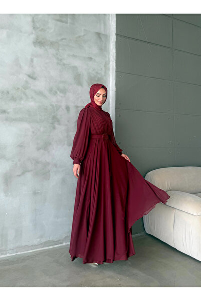 hacer ayaydın ŞİFON KUMAŞ TESETTÜR ELBİSE/ABİYE