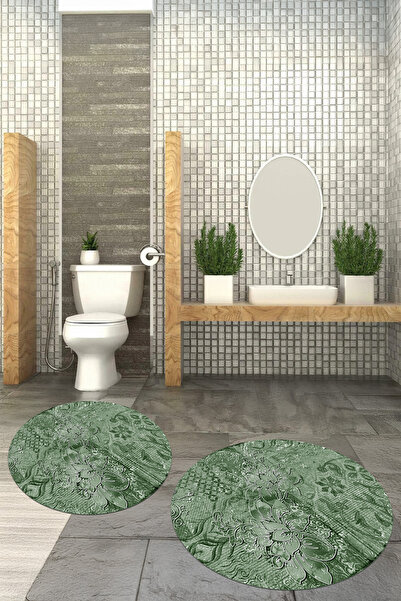 Viyana Home Covoraș de baie rotund, lavabil, cu bază anti-alunecare imprimată...