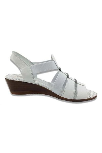 Mammamia 2735 Genuine Leather Daily Women's Sandals-White