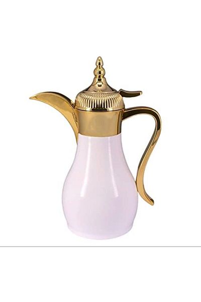ROYALSKY Arabic Coffee Pot Stainless Steel 1L from Royal Camel (White/Gold)