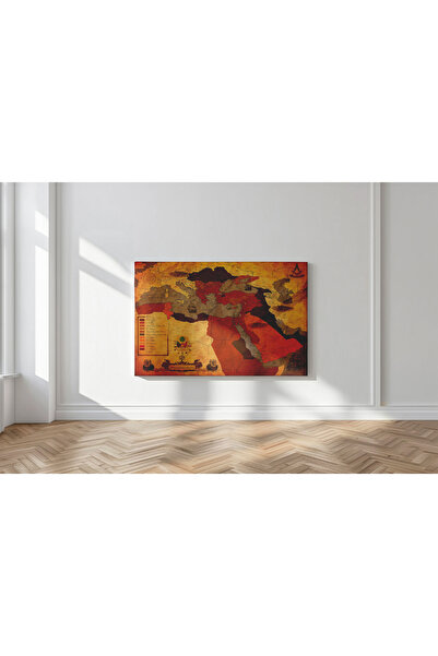 Kanvaspera Osmanlı İmparatorluğu Sınırları Haritası - Kanvas Tablo - Milli Ta...