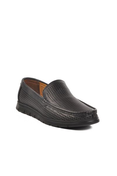 AYAKMOD 001 Gel Black Genuine Leather Men's Casual Shoes