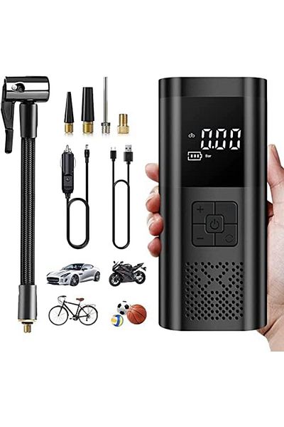Piki Smart Tire Inflator for Car and Bicycle | 150 PSI | 2000mAh Battery Support | Digital Display | 5 Ai