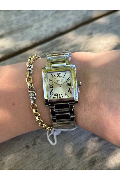 Ferrucci Stylish Steel Cord with Silver Color Green Dial Waterproof Women's Watch