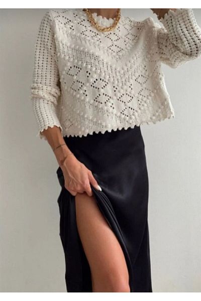 MİSPİER Summer Leopard/Black Patterned Midi Length Satin Skirt
