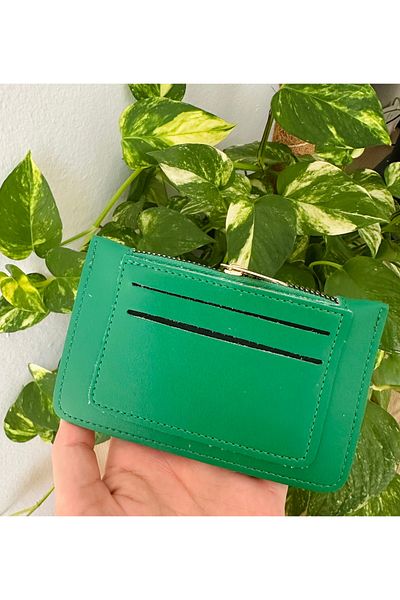 İthal Women's Zippered Green Color Wallet
