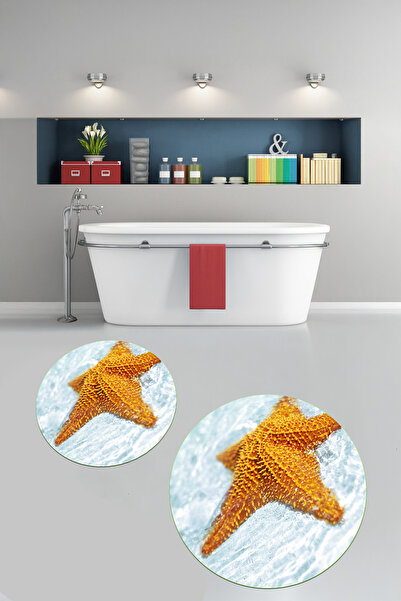 Viyana Home سجادة حمام مستديرة قابلة للغسل ومضادة للانزلاق مطبوعة بتقنية ثلاث...