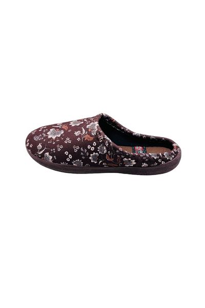 GEZER Women's slippers, brown with flowers, size 36, 22.5 centimeters, comfortable and warm