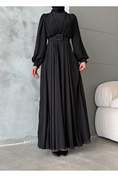 hacer ayaydın ŞİFON KUMAŞ TESETTÜR ELBİSE/ABİYE