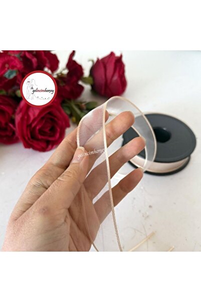 Gelincimherşey 4 метра сатенена органза панделка с кант за декорация (ширина ...