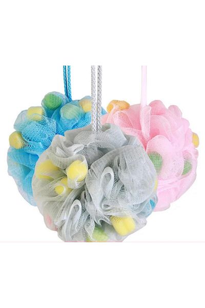 ÇEÇEN HOME (3 Pcs) Soap Pompom Bath Loofah