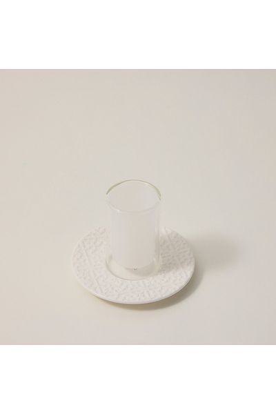 Dallaty white porcelain and glass Tea and coffee cups set 18 pcs