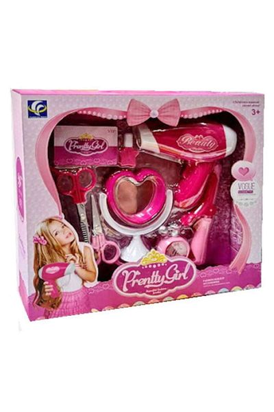 OEM Hairdressing Set with Scissors, Hairdryer, Mirror, Lights and Sounds, 7 Pieces