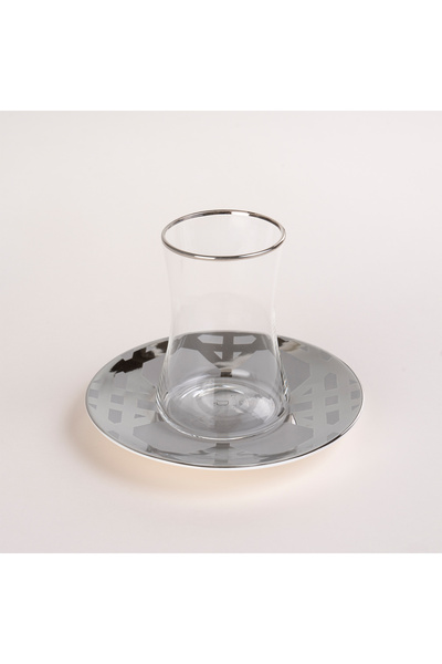 Dallaty grey porcelain and glass Tea and coffee cups set 18 pcs