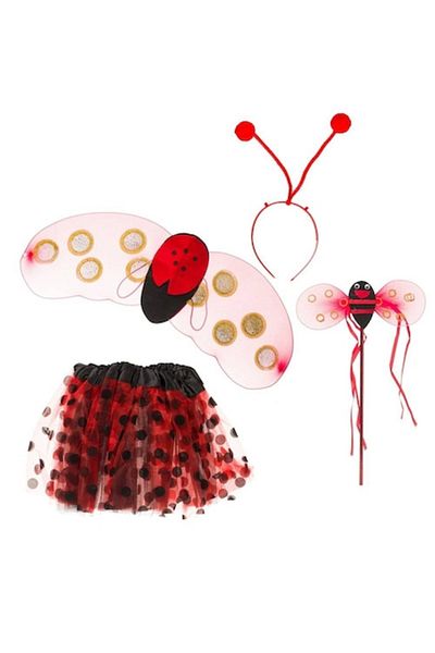 OEM Ladybug Costume with Skirt, Wand, Hairband, and Wings