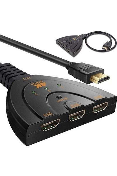 OEM Comutator HDMI 4K, 3 IN 1, 2160p, Compatibil cu Console Video, PC/Laptop, DVD Player, TV Box, Proiec