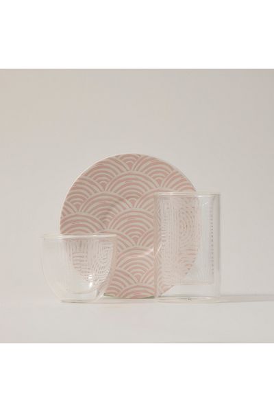 Dallaty white porcelain and glass Tea and coffee cups set 18 pcs