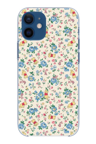 TechTree حافظة سيليكون شفافة متوافقة مع هاتف iPhone 12 Mini مع دب ويني بوه وا...