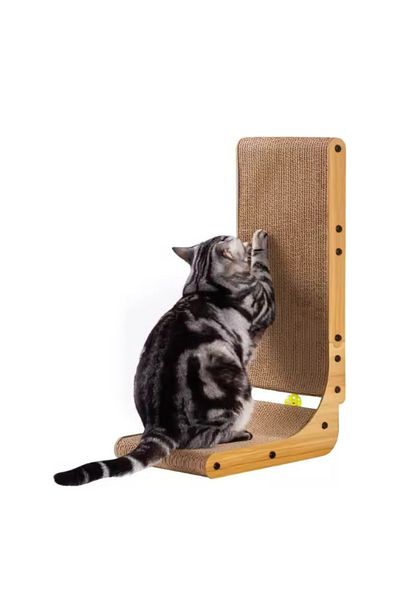 TRADE BAY Cat Scratching Board with Catnip, L-Shaped, 64cm High