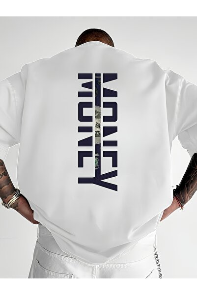 cc collection Ανδρικό μπλουζάκι oversize με στάμπα Money Back, άνετο και κομψ...