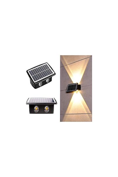 SUNPA 2 Pack Upgraded Solar Updown Wall Lights, Led Solar Wall Sconce,Waterproof Deck Fence Lighting 4 LED